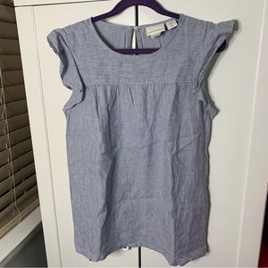 Cynthia Rowley Linen Ruffle Sleeved Tank Top